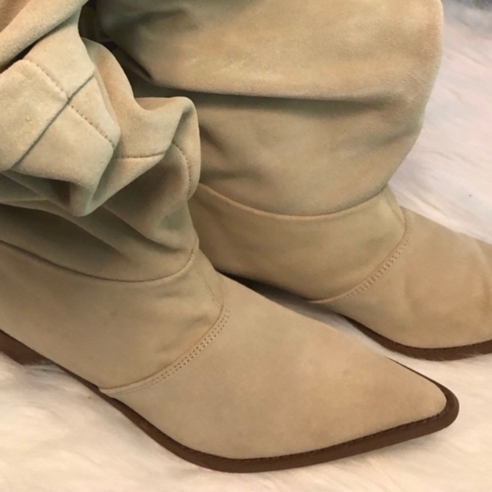 Tan Suede Knee High Boots Size 8 1/2 - Picture 6 of 8